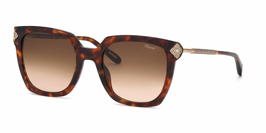 Chopard SCH336S 0714 Sunglasses Shiny Havana 54mm Women