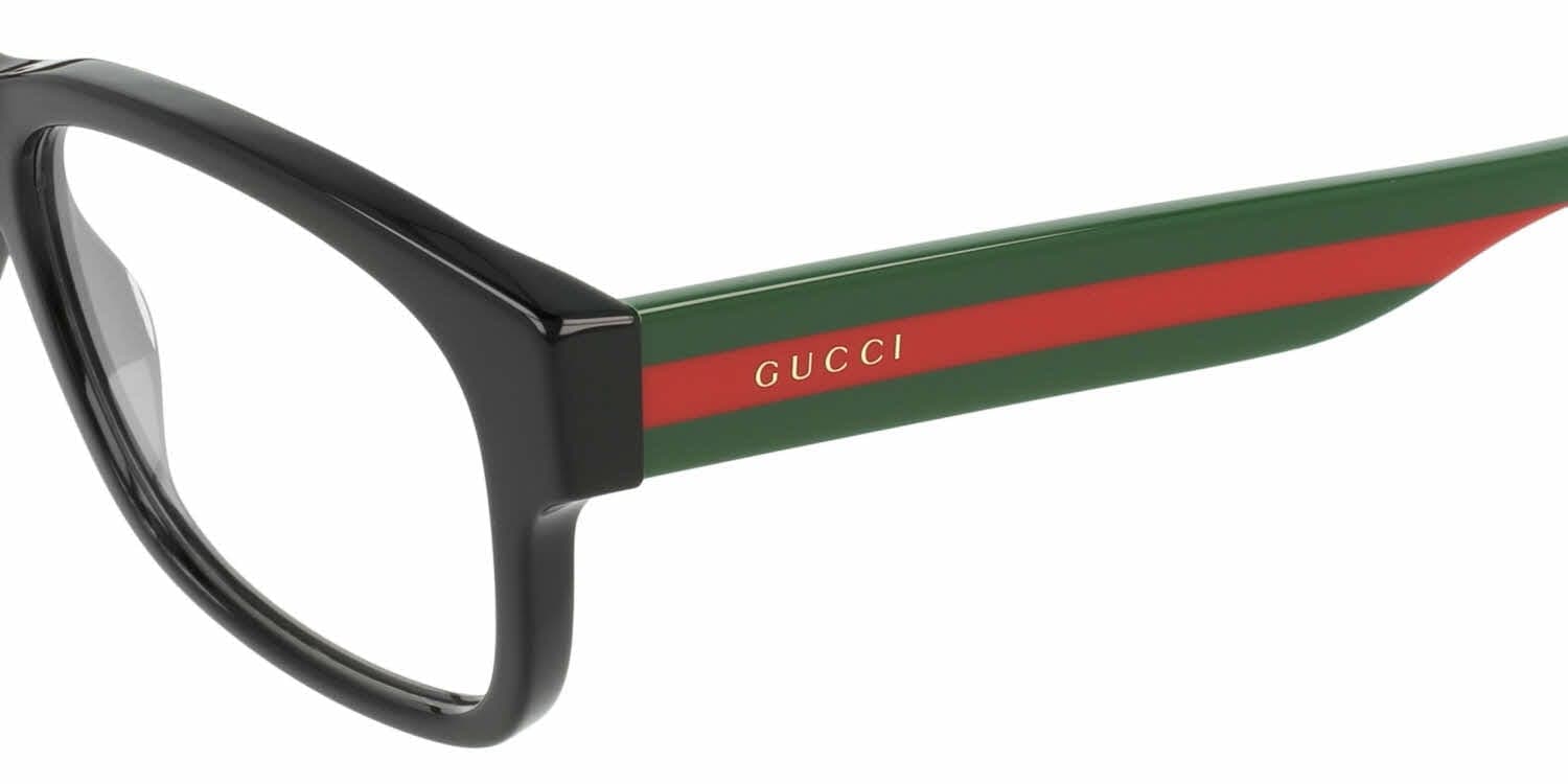 Gucci GG0343O 007 Eyeglasses Black Multicolor 57mm Men 3