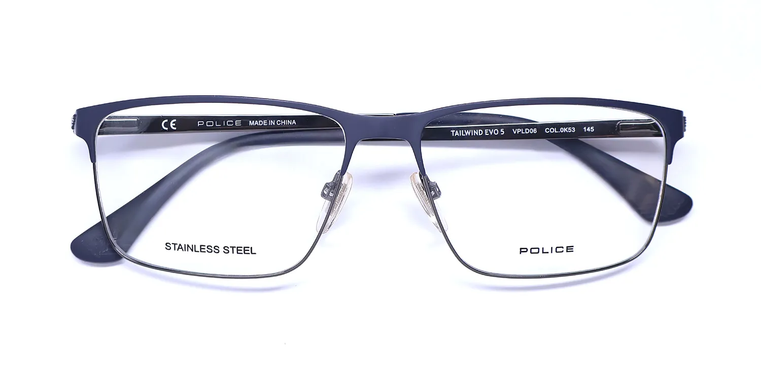 Police Vpld06 Tailwind Evo 5 0k53 Eyeglasses Shiny Gunmetal 56mm 2