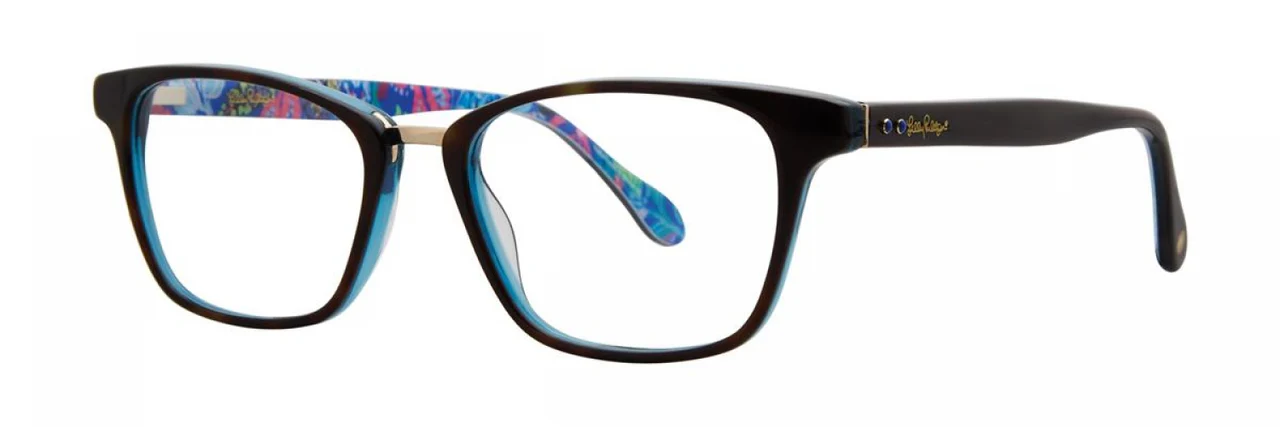 Lilly Pulitzer Klea Eyeglasses Tortoise Aqua 49mm Women