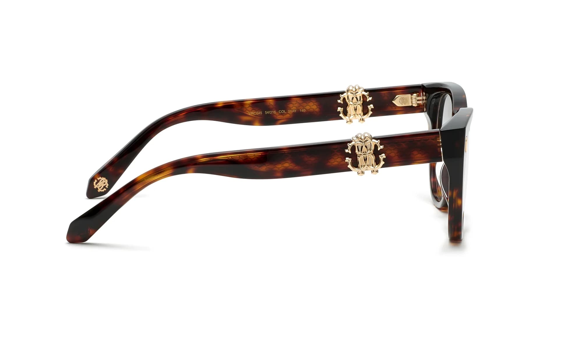Roberto Cavalli VRC045 01AY Eyeglasses Shiny Dark Havana 54mm Women 4