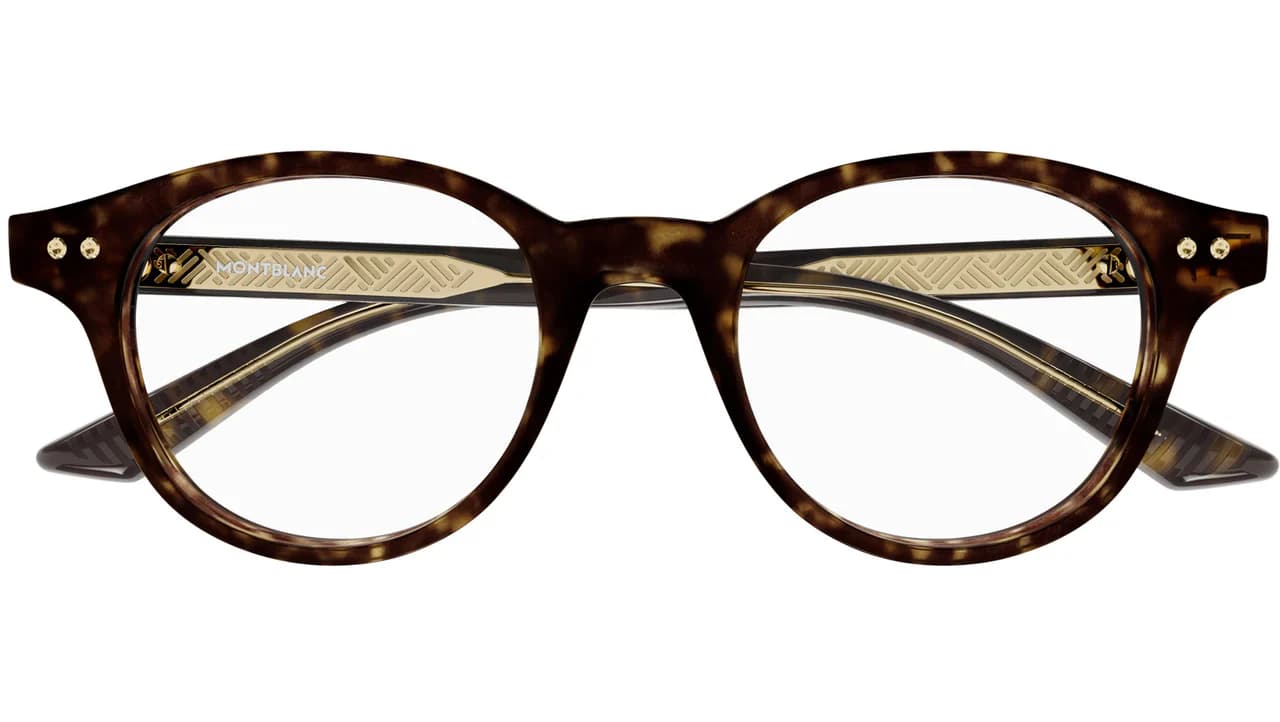 Montblanc MB0255O 002 Eyeglasses Dark Tortoise 49mm Men