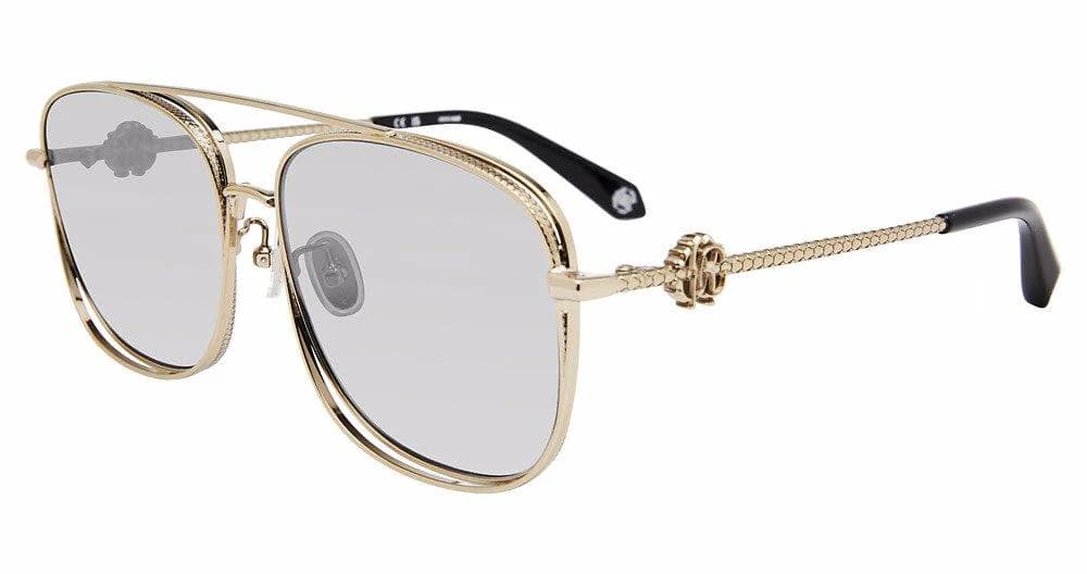 Roberto Cavalli SRC059M 8FFX Sunglasses Shiny Grey Gold 59mm Women