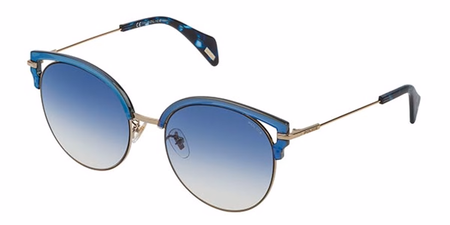 Police SPL739 8FFB Sunglasses Shiny Grey Gold 54mm Women