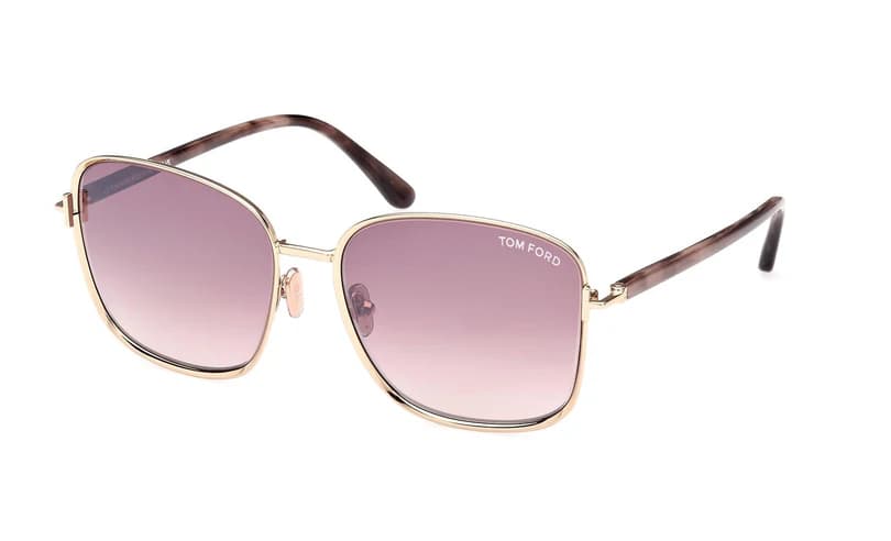 Tom Ford Fern TF1029 28Z Sunglasses Rose Gold 57mm Women