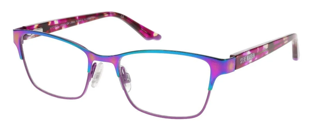 Steve Madden Liana Eyeglasses Purple Prism 49mm Women