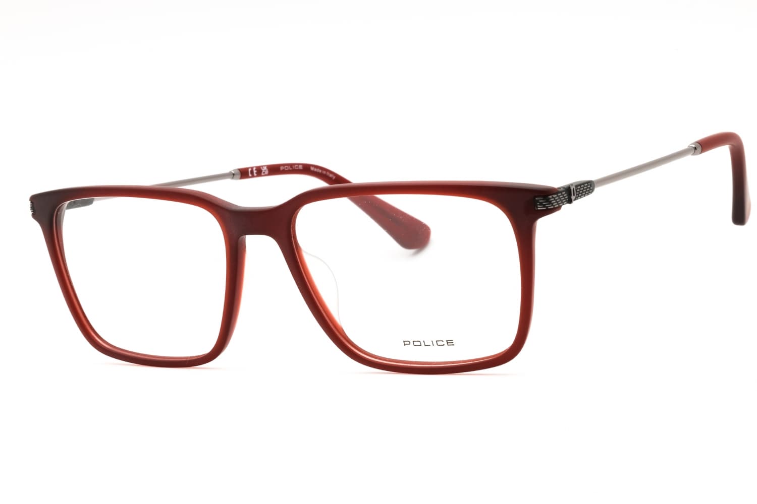 Police VPLG77M 999M Eyeglasses Transparent Red 55mm Men