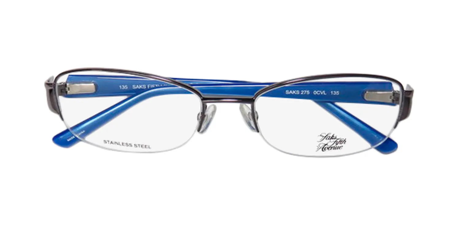 Saks Fifth Avenue 275 0cvl Eyeglasses Dark Ruthenium 53mm Women 2