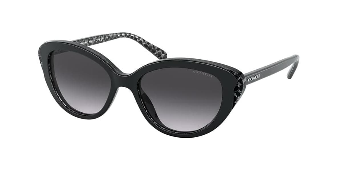 Coach HC8288 55828G Sunglasses Black 52mm Unisex