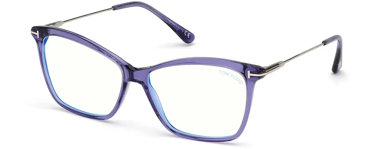 Tom Ford FT5687B 81 Eyeglasses Shiny Transparent Purple 56mm Women