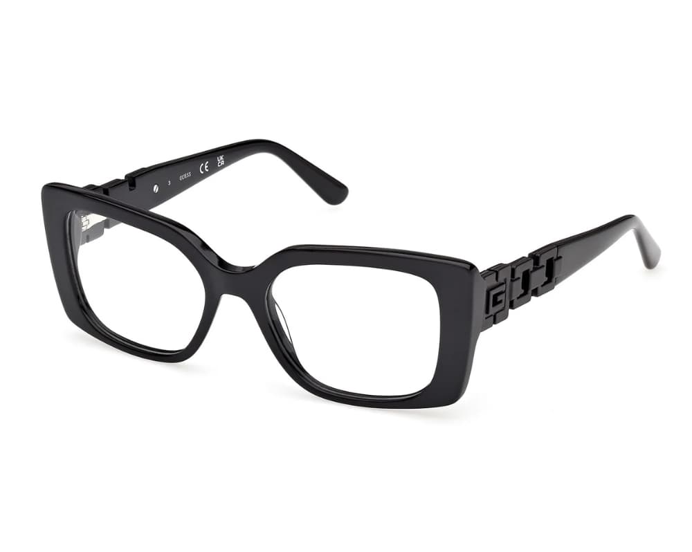 Guess GU50322 001 Eyeglasses Shiny Black 51mm Women