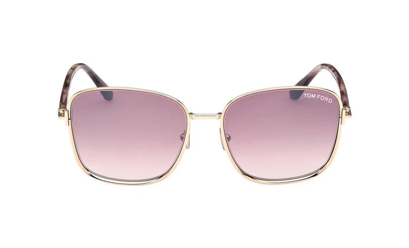 Tom Ford Fern TF1029 28Z Sunglasses Rose Gold 57mm Women 2