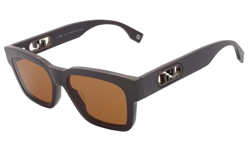 Fendi FE40107F 20J Sunglasses Shiny Dark Grey 56mm Unisex 4