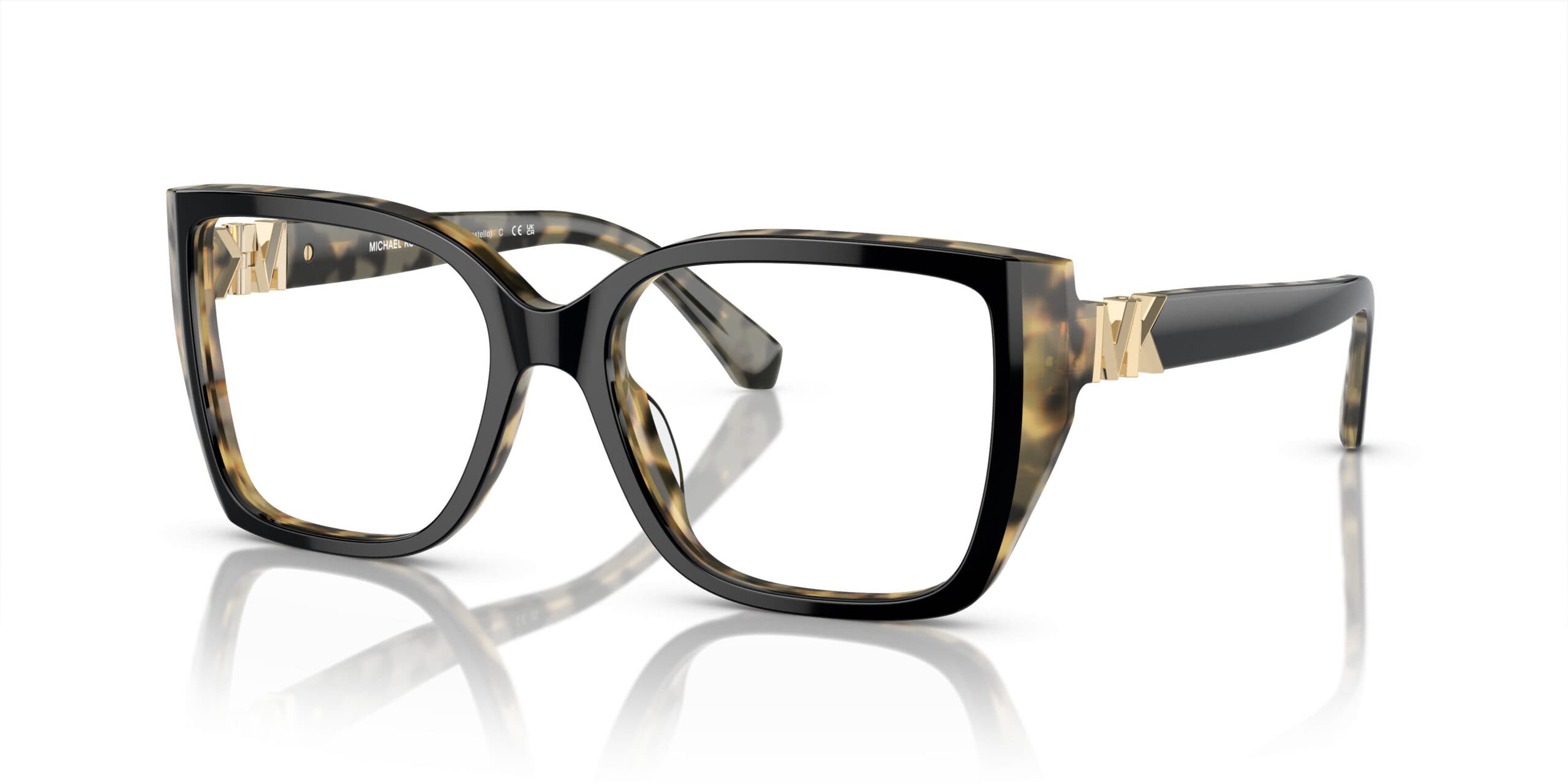 Michael Kors MK4115U Castello 3950 Eyeglasses Black Amber Tortoise 54mm Women