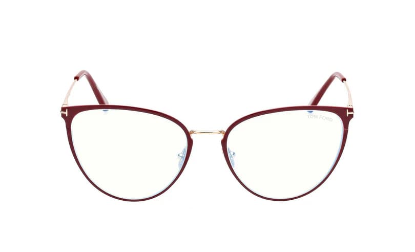 Tom Ford FT5840B 066 Eyeglasses Shiny Red 56mm Women 2