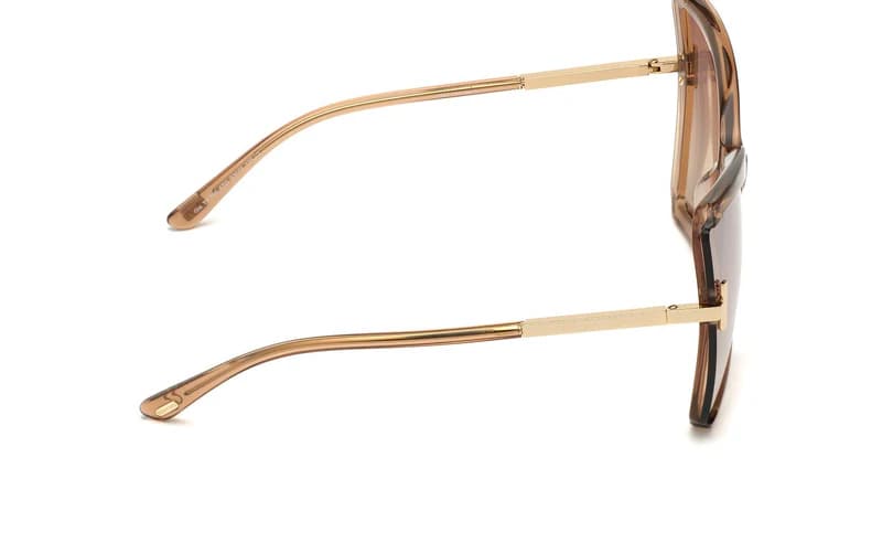 Tom Ford FT0766 GIA 57G Sunglasses Shiny Beige Havana 63mm Women 5