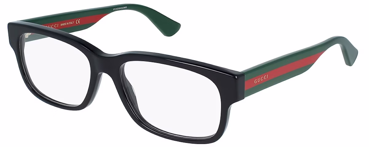 Gucci GG0343O 007 Eyeglasses Black Multicolor 57mm Men