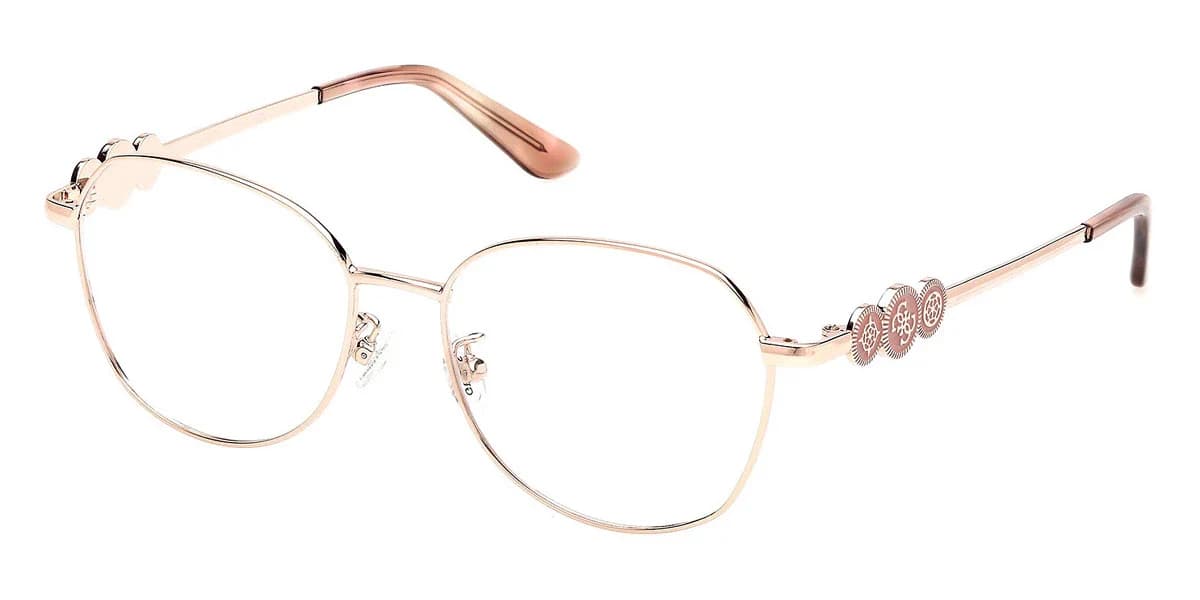 Guess GU50256D 028 Eyeglasses Shiny Rose Gold 52mm Women