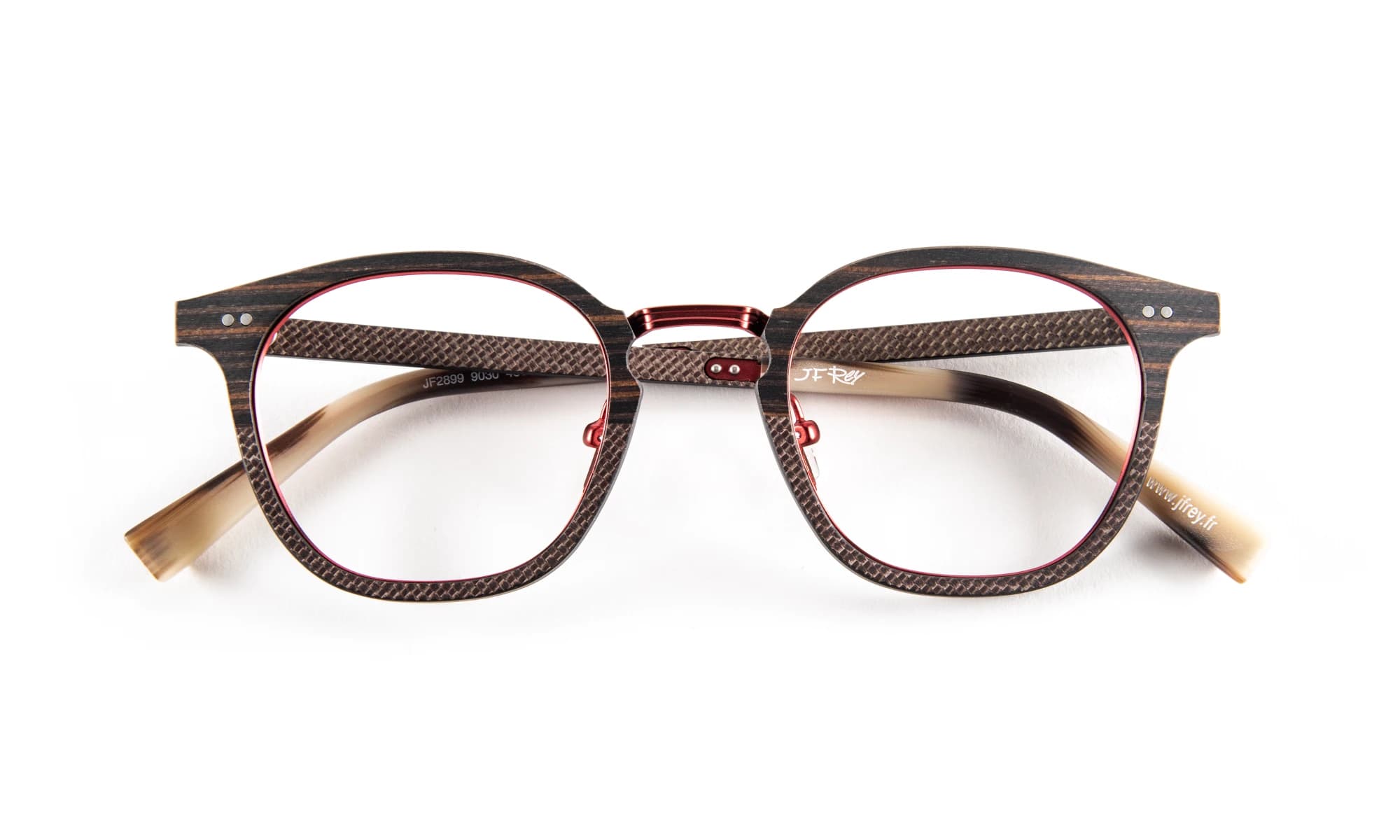 J.F. Rey JF2899 C9030 Eyeglasses Wood/fiber Brown/red 48mm Men 2