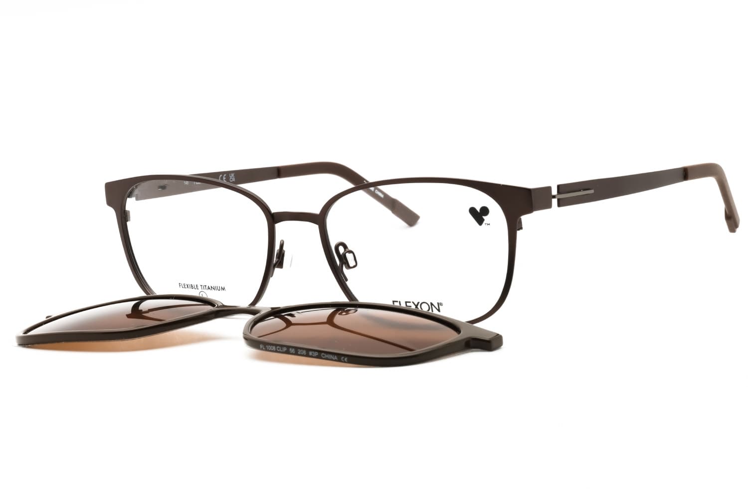 Flexon FLX1008MAG-SET 208 Eyeglasses Matte Coffee 56mm Men