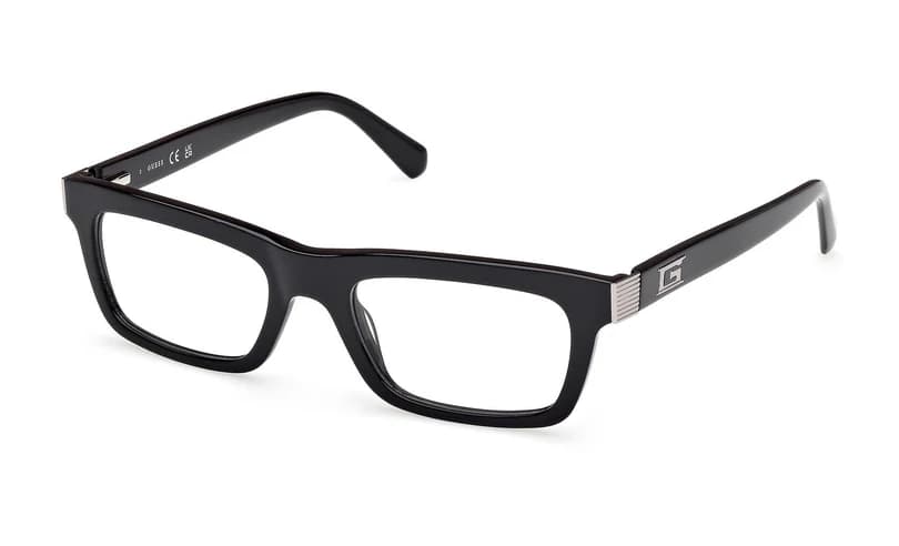 Guess GU50242 001 Eyeglasses Shiny Black 53mm Men
