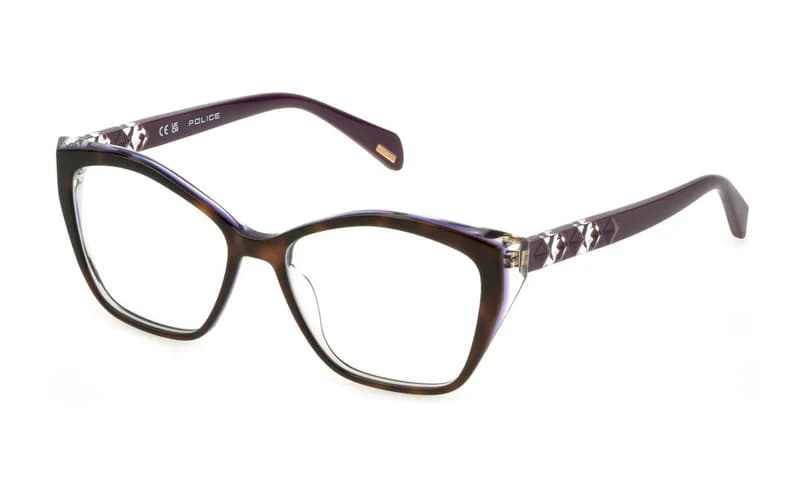 Police VPLL32V 0993 Eyeglasses Shiny Havana 54mm Women