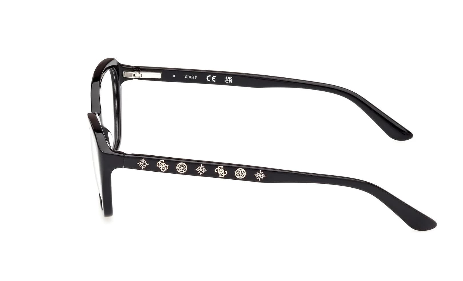 Guess GU50115 001 Eyeglasses Shiny Black 52mm Women 3