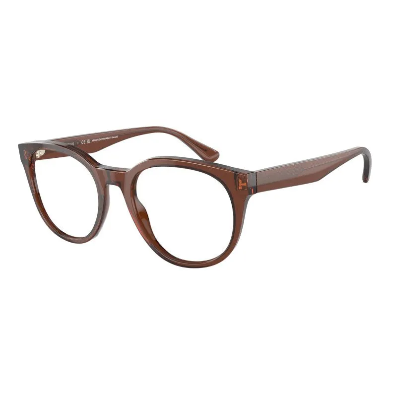 Emporio Armani 0EA3207 5044 5044 Eyeglasses Shiny Transparent Brown 53mm Men