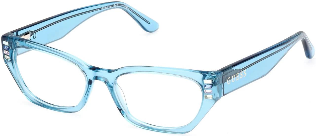 Guess GU2967 087 Eyeglasses Shiny Turquoise 51mm Women