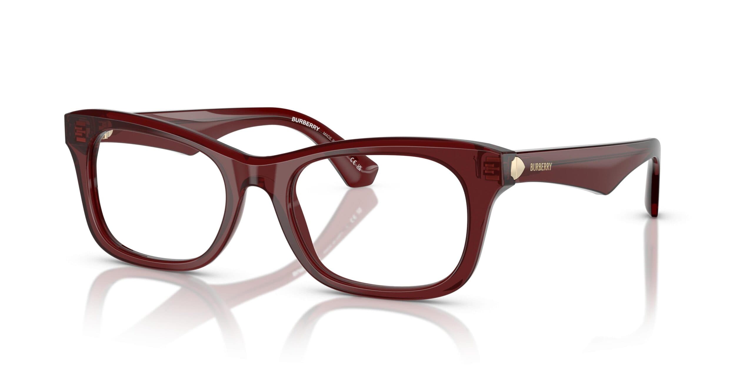 Burberry 0BE2422 4128 Eyeglasses Transparent Bordeaux Burgundy 50mm Women