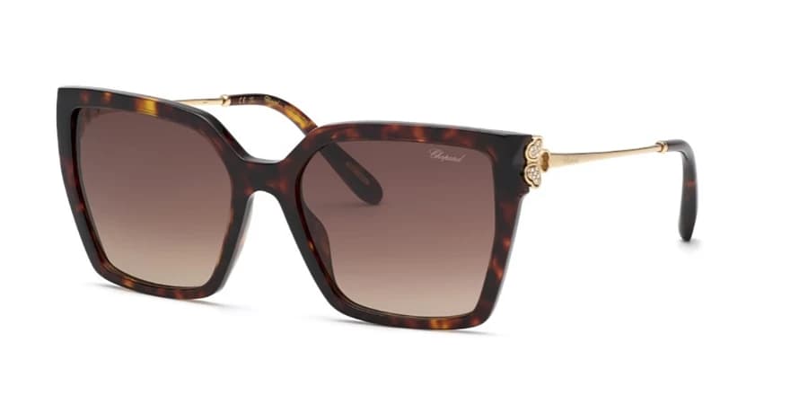 Chopard SCH371S 0909 Sunglasses Shiny Havana 56mm Women