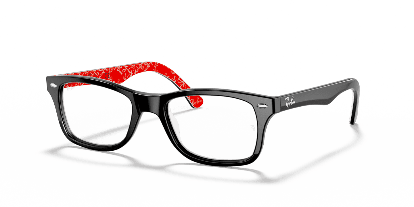 Ray-Ban RB5228 2479 Eyeglasses Black On Red 53mm Men