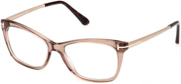 Tom Ford FT5353 045 Eyeglasses Shiny Light Brown 52mm Women