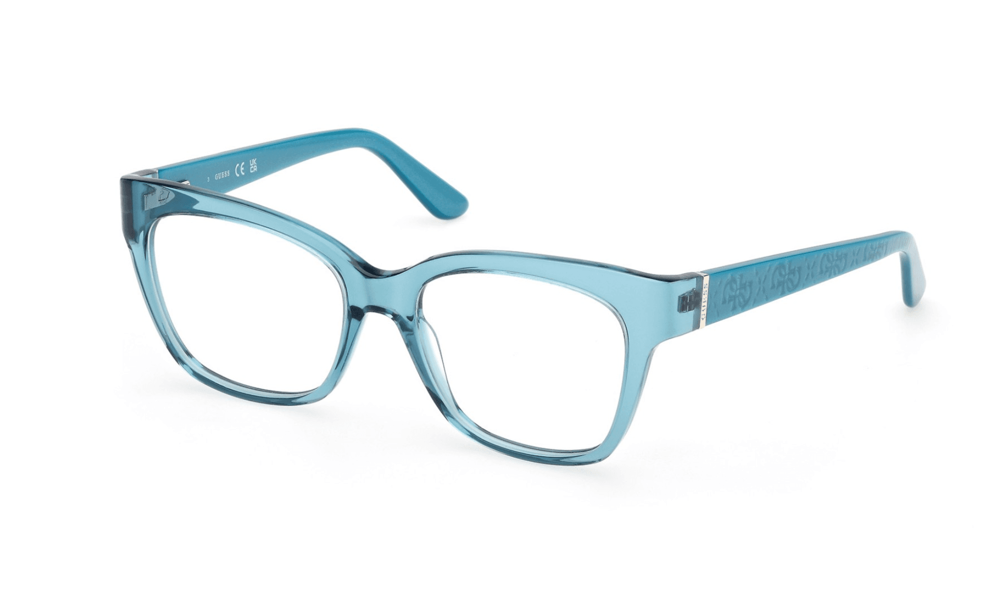 Guess GU50233 087 Eyeglasses Shiny Turquoise 53mm Women