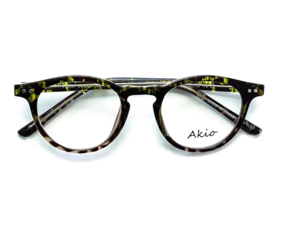 Akio A104 C1 Eyeglasses Green Demi Tortoise 46mm Unisex