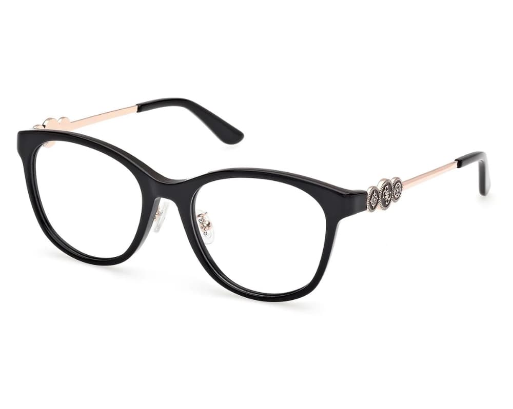 Guess GU50255D 001 Eyeglasses Shiny Black 52mm Women
