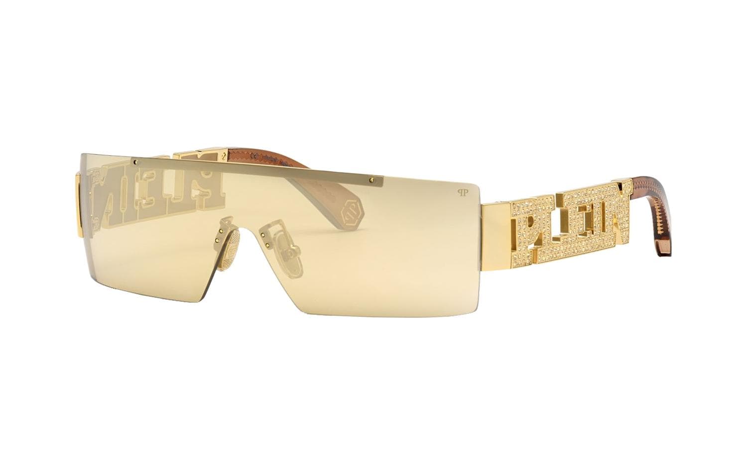 Philipp Plein SPP032S 300G Sunglasses Gold 135mm Men