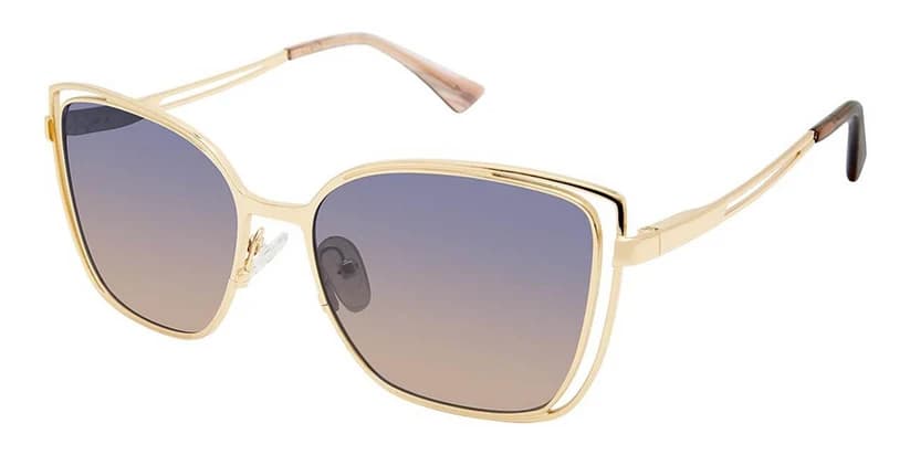 Nicole Miller Martinique C01 Sunglasses Shiny Gold 56mm Women