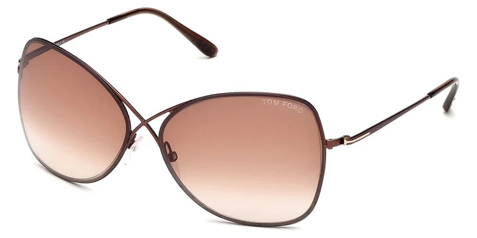 Tom Ford FT0250 48F Sunglasses Shiny Brown 63mm Women