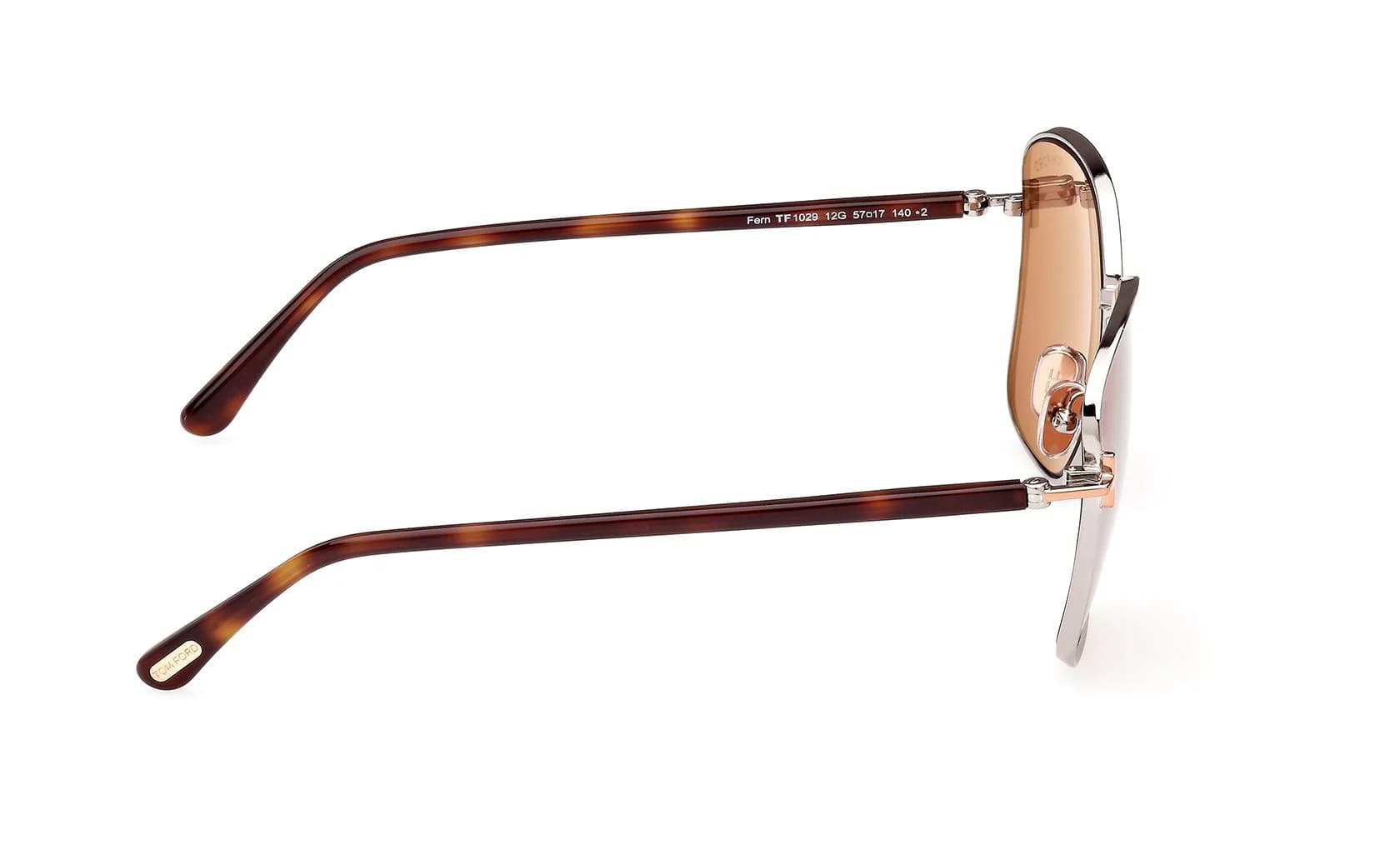 Tom Ford FT1029 12G Sunglasses Shiny Dark Ruthenium 57mm Women 3