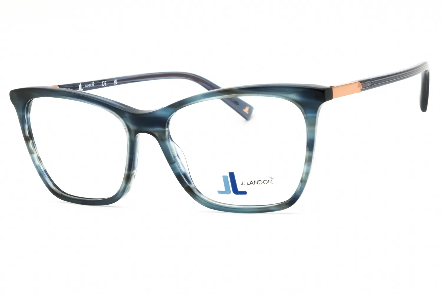 J. Landon JL50022 090 Eyeglasses Shiny Blue 53mm Women