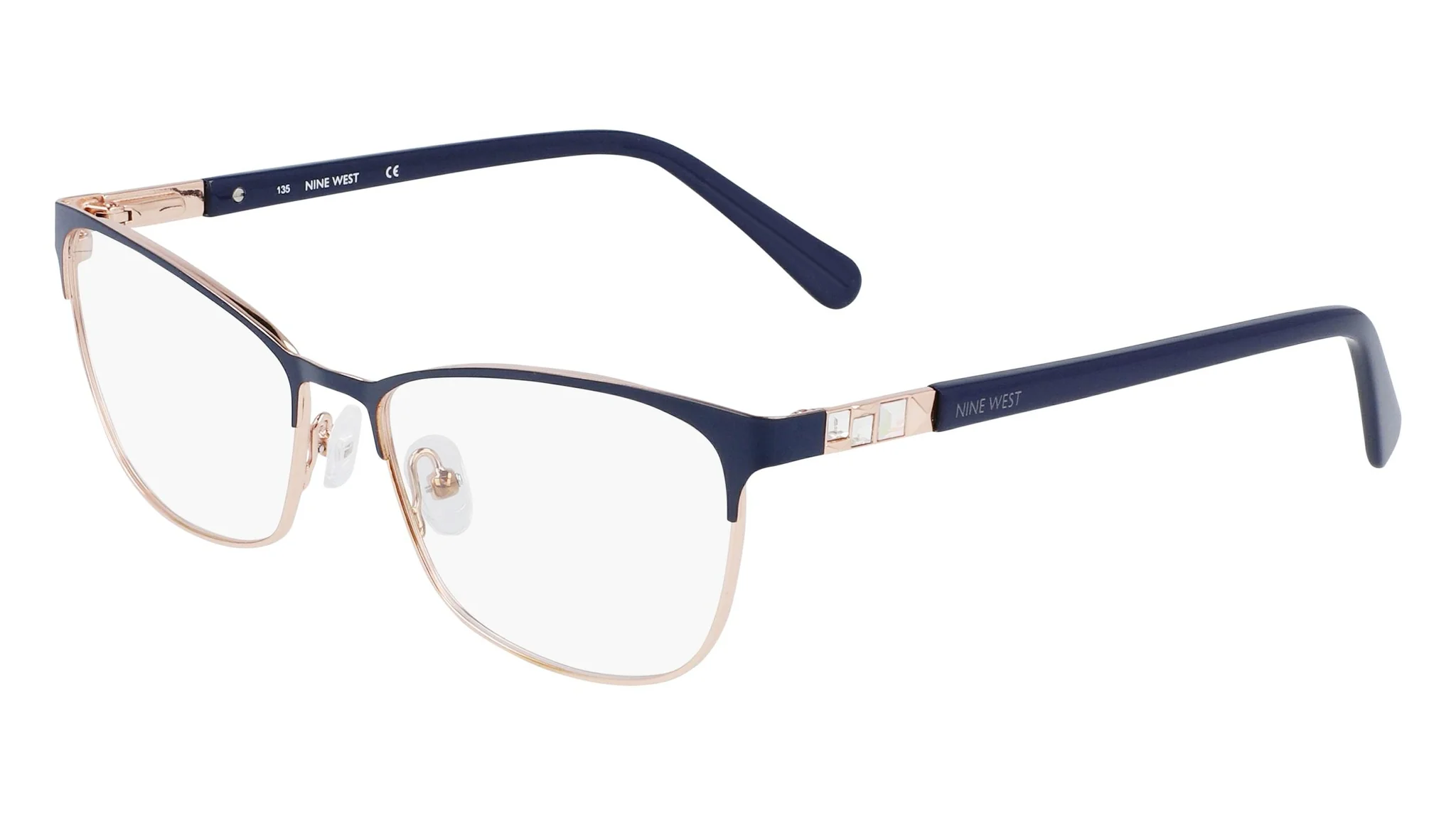 Nine West NW1099 400 Eyeglasses Navy Rose Gold 52mm Women