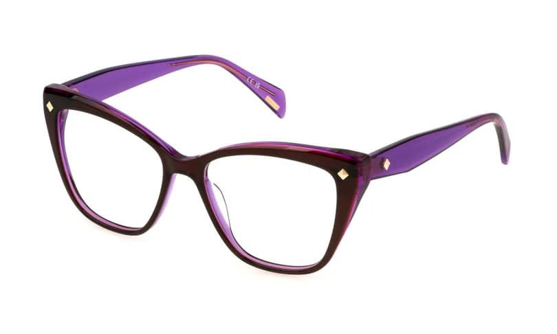 Police VPLM03 01CI Eyeglasses Burgundy 53mm Women
