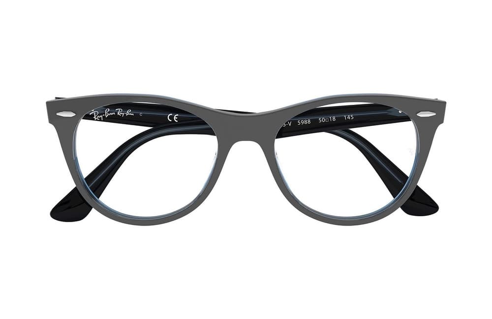 Ray-Ban RB2185-V 5988 Eyeglasses Gray Transparent Blue 52mm Unisex 2