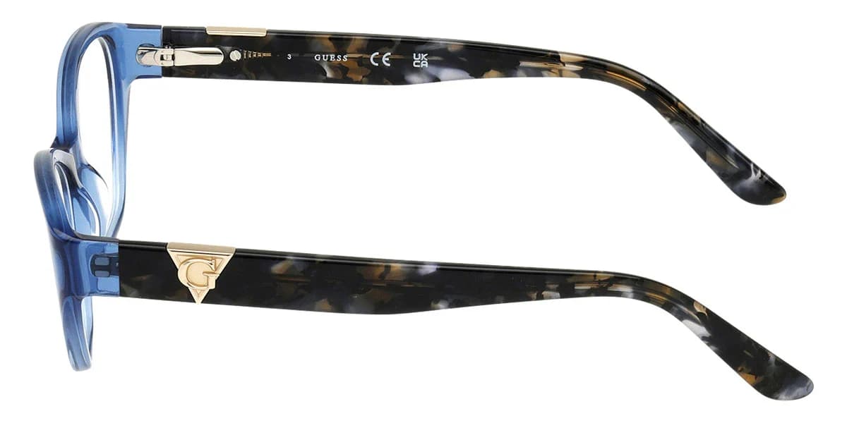 Guess GU50162 090 Eyeglasses Shiny Blue 53mm Women 3