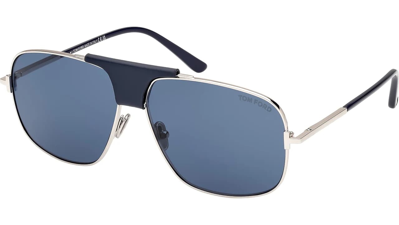 Tom Ford FT1096 16V Sunglasses Shiny Palladium 62mm Men
