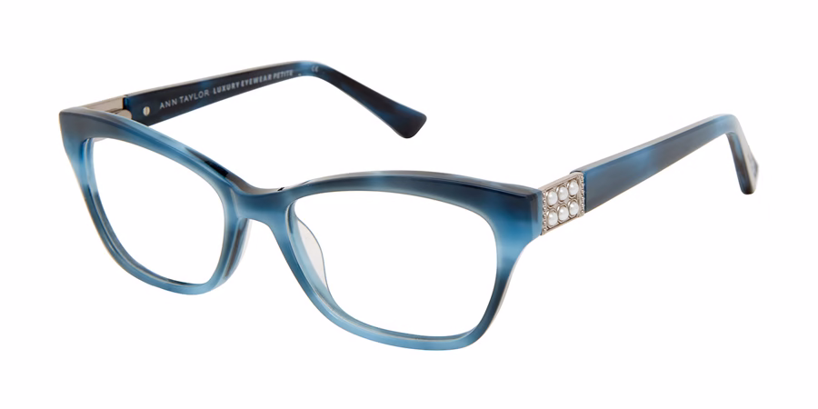 Ann Taylor ATP015 C03 Eyeglasses Dusty Blue Horn 49mm Women