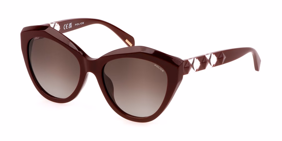 Police SPLL35 0G96 Sunglasses Shiny Burgundy 55mm Women