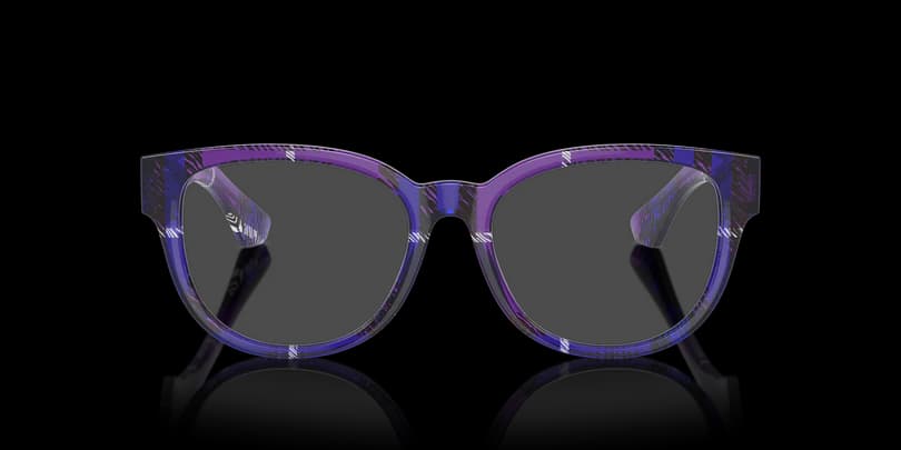 Burberry 0BE2410 4113 Eyeglasses Transparent Checkered Violet 53mm Women 2