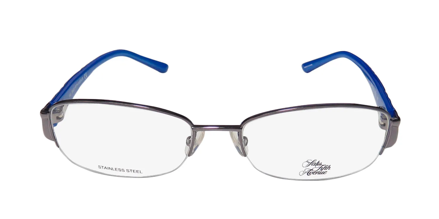 Saks Fifth Avenue 275 0cvl Eyeglasses Dark Ruthenium 53mm Women 3